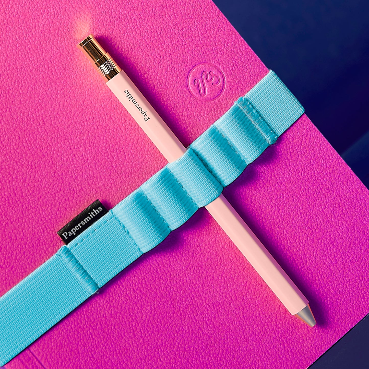 Fuchsia Notebook, Pen and Band Trio - Everyday Pen / Plain Paper