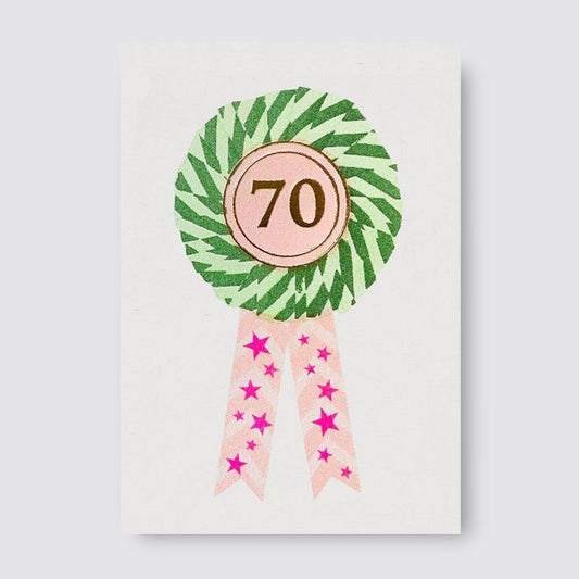 70th Rosette Birthday Card