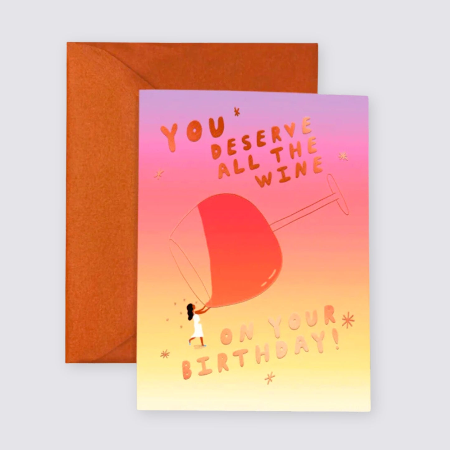 Birthday Card Drinking Wine