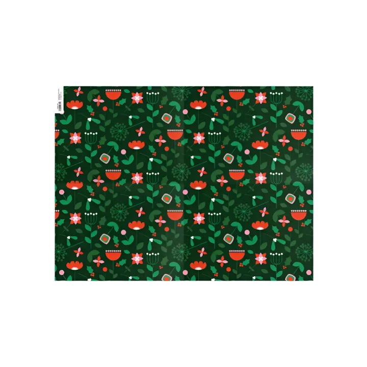 dark green sheets of wrapping paper