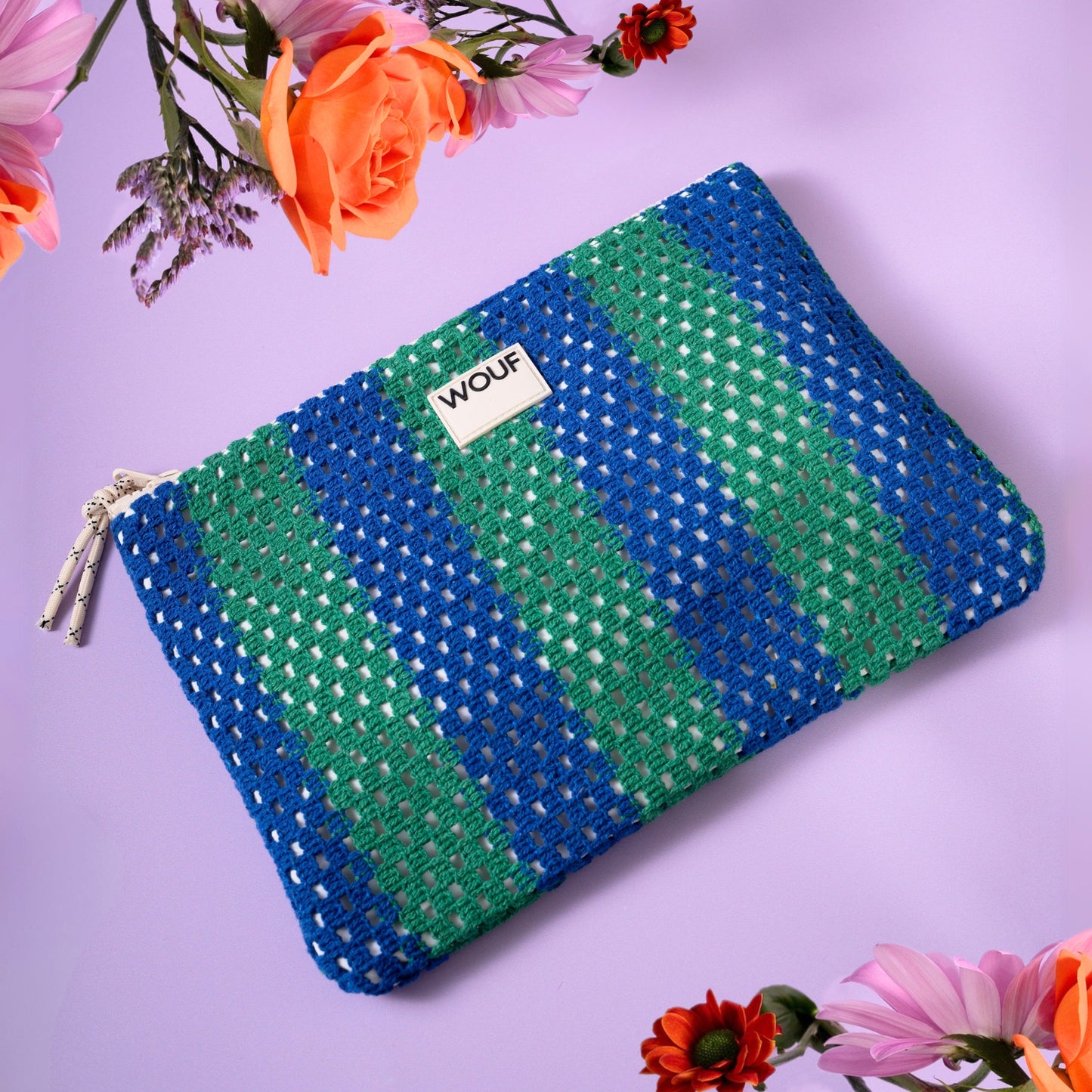 crochet summer travel pouch