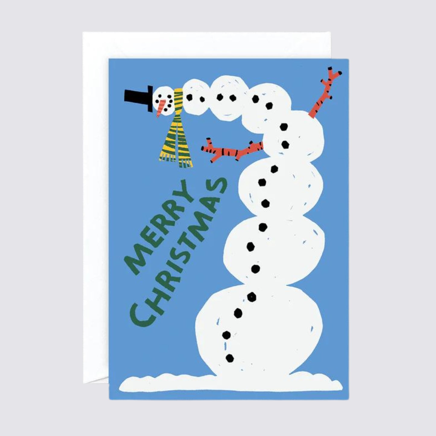snowman card with matching white envelope