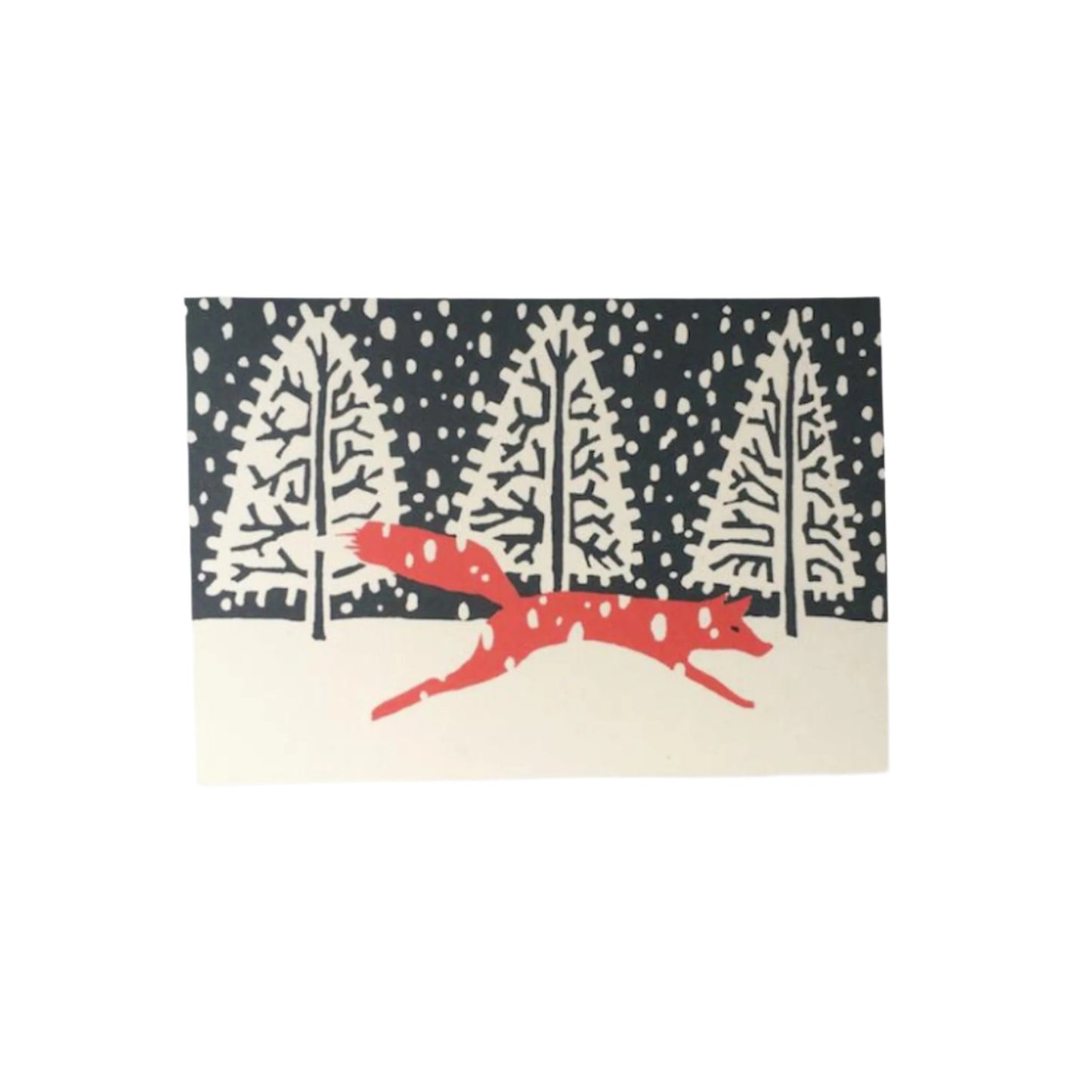 fox in snowy scene Christmas card