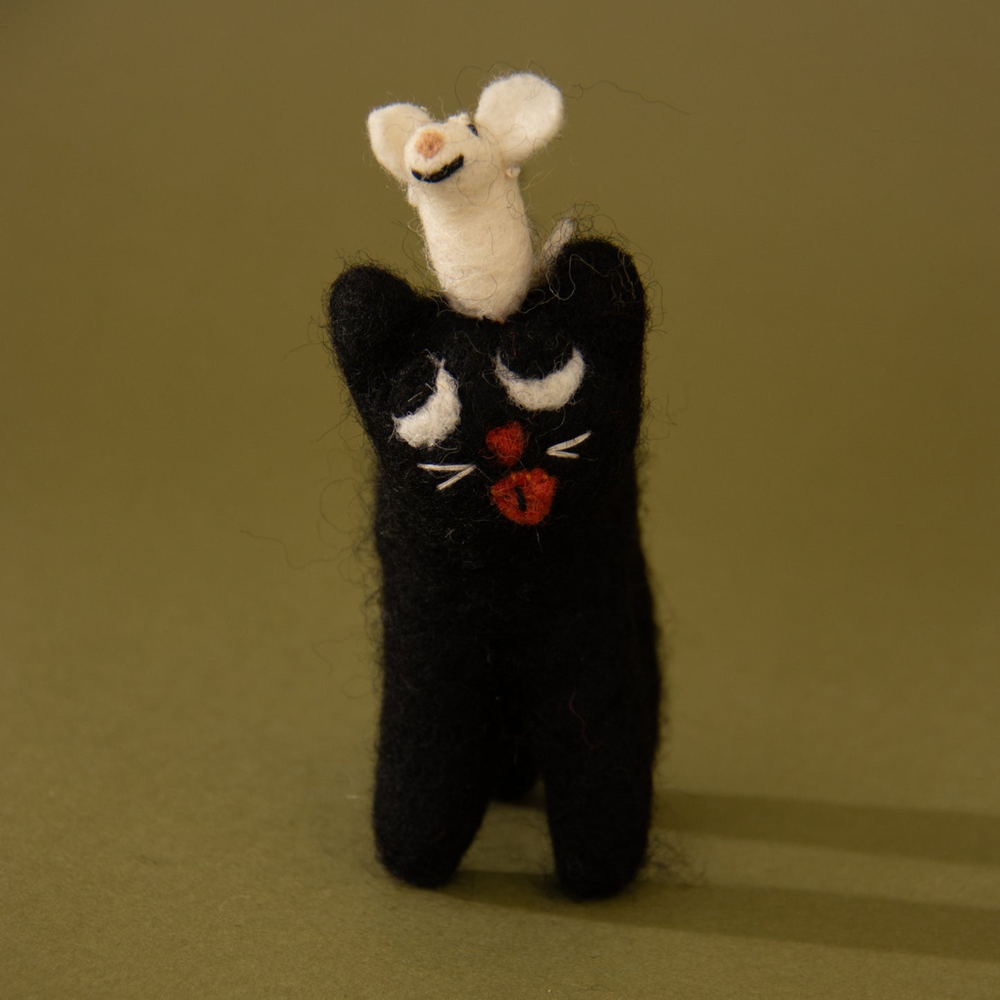 Funny cute cat felt tree decoration