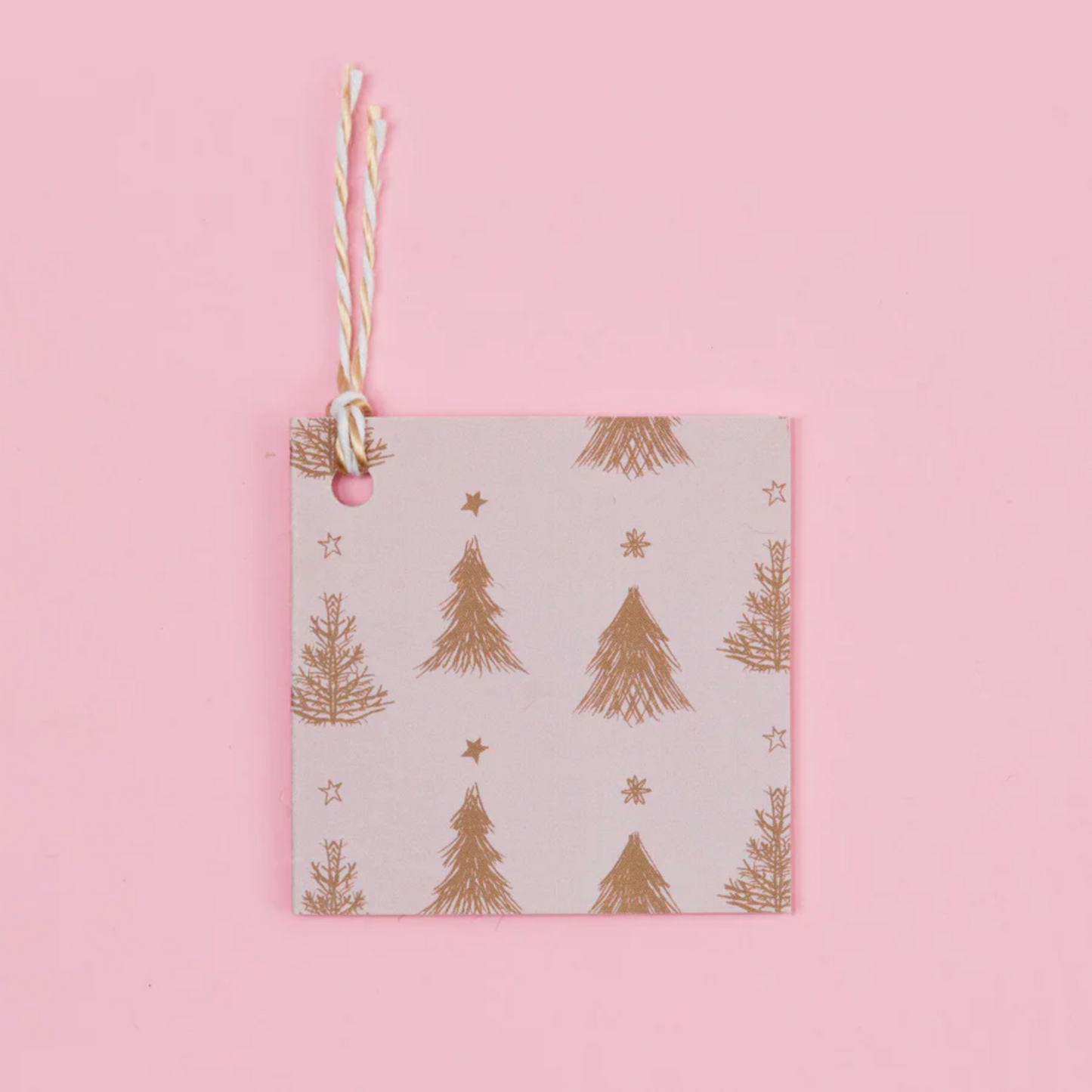 Pink tree gift wrap and gift tags set