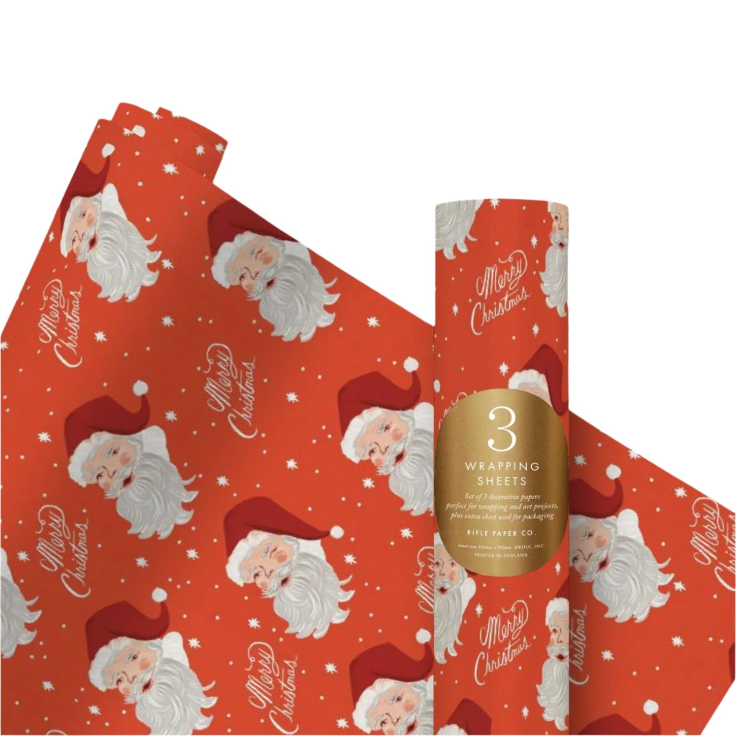 red Santa Christmas wrapping paper
