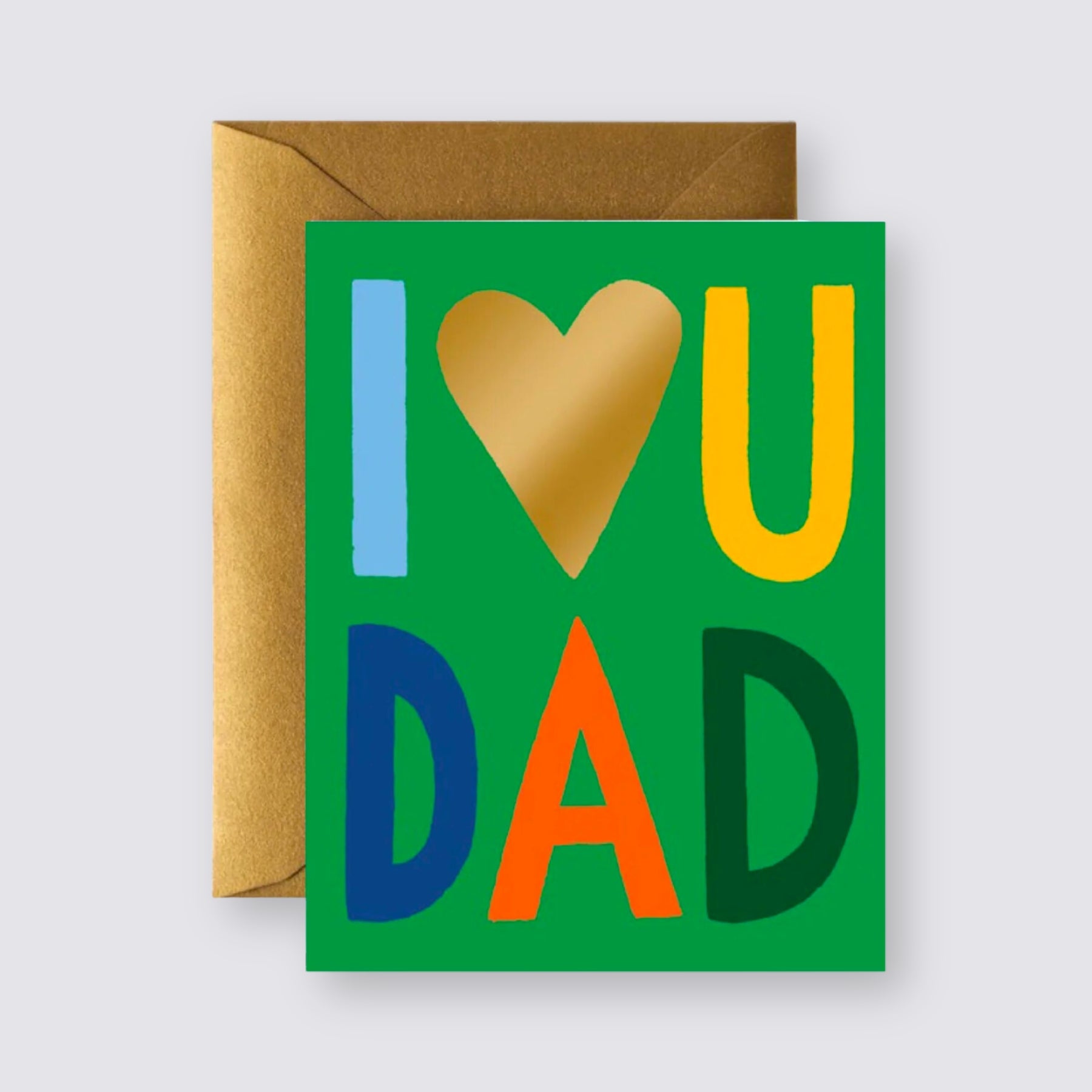 I love you dad green collage card