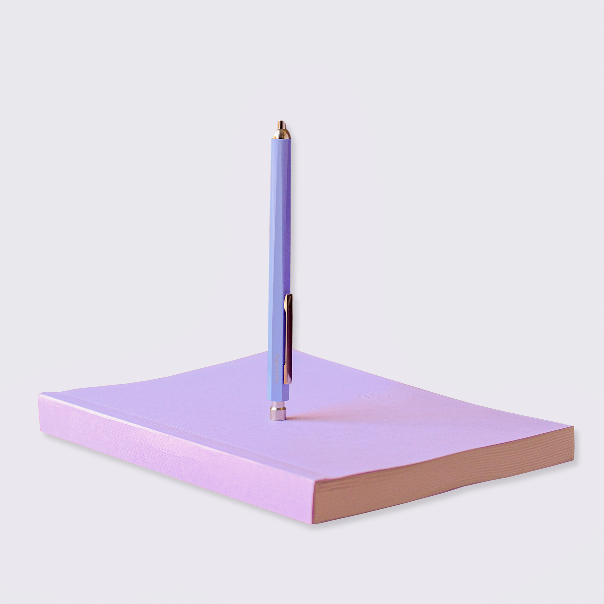lilac notebook and pen set