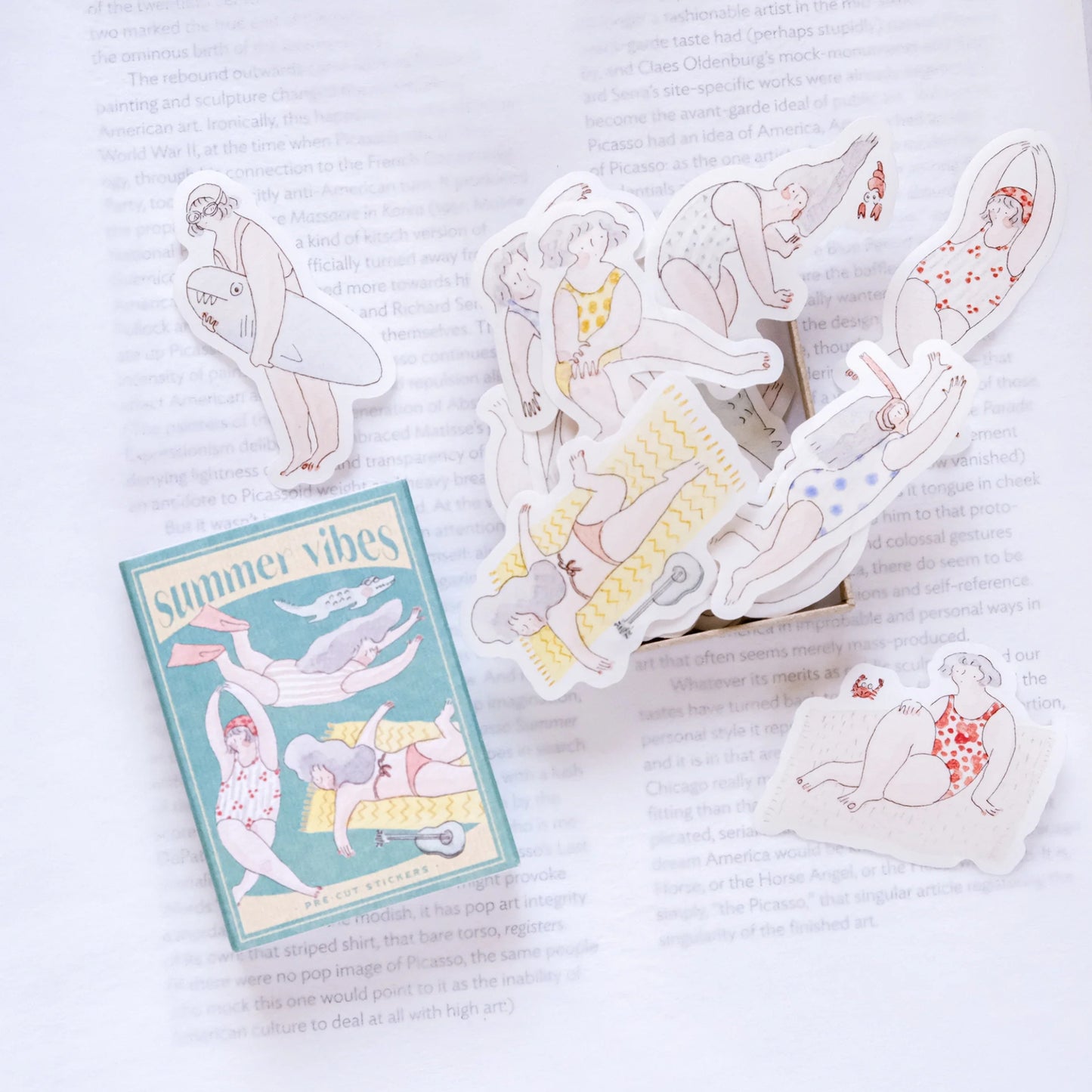 summer illustration stickers