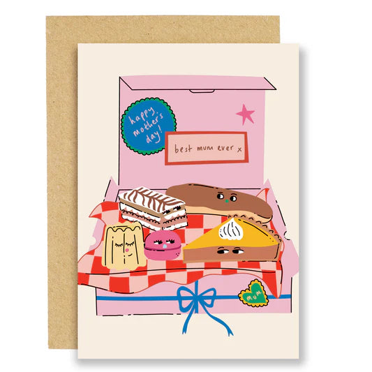 Mothers Day Cake box Card Eat the Moon