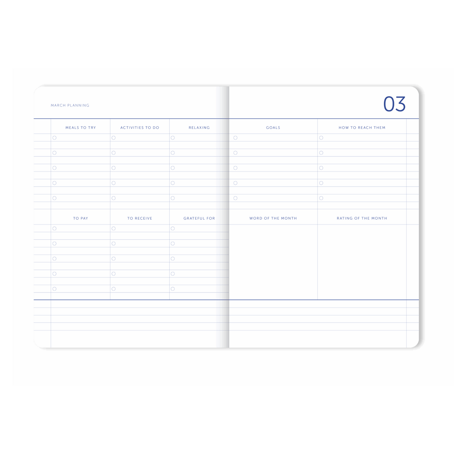 Green Striped Planner Journal