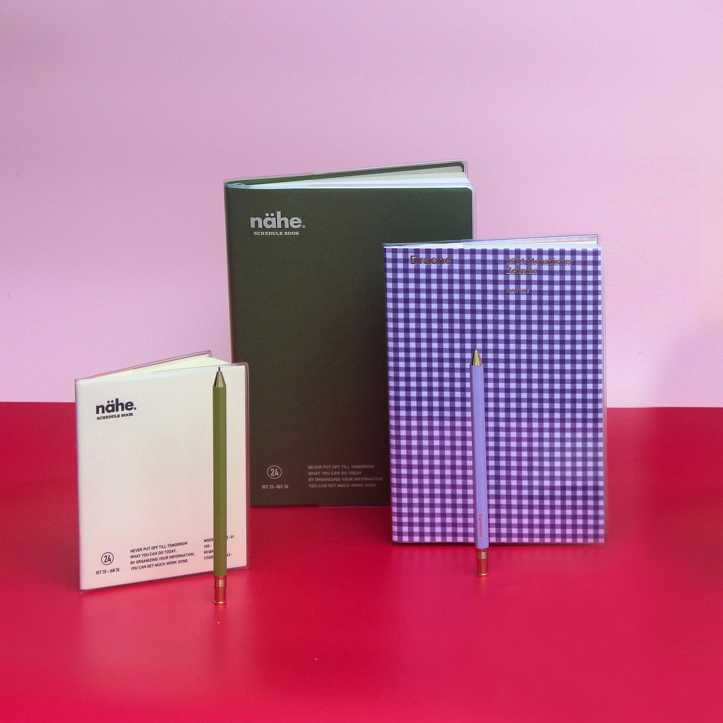 2024 beige gingham weekly diary