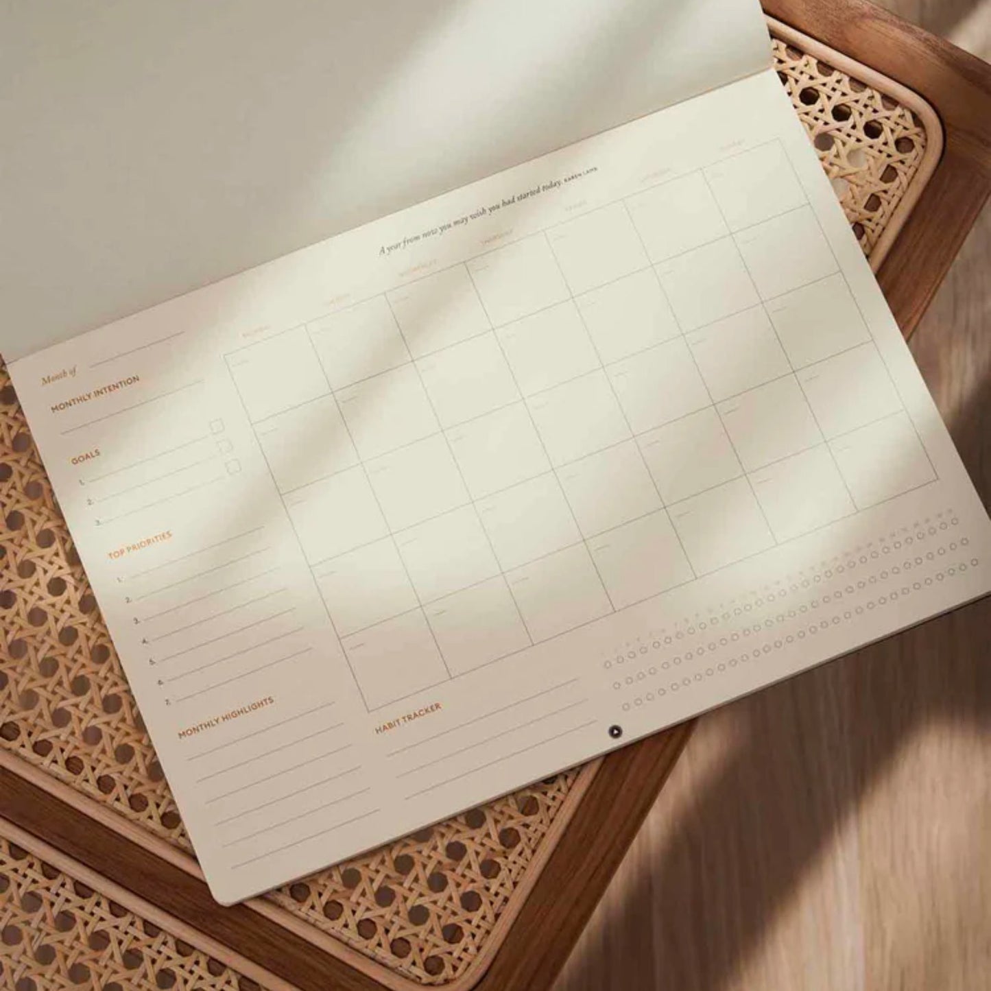 Productivity Planner Monthly Desk Pad Calendar
