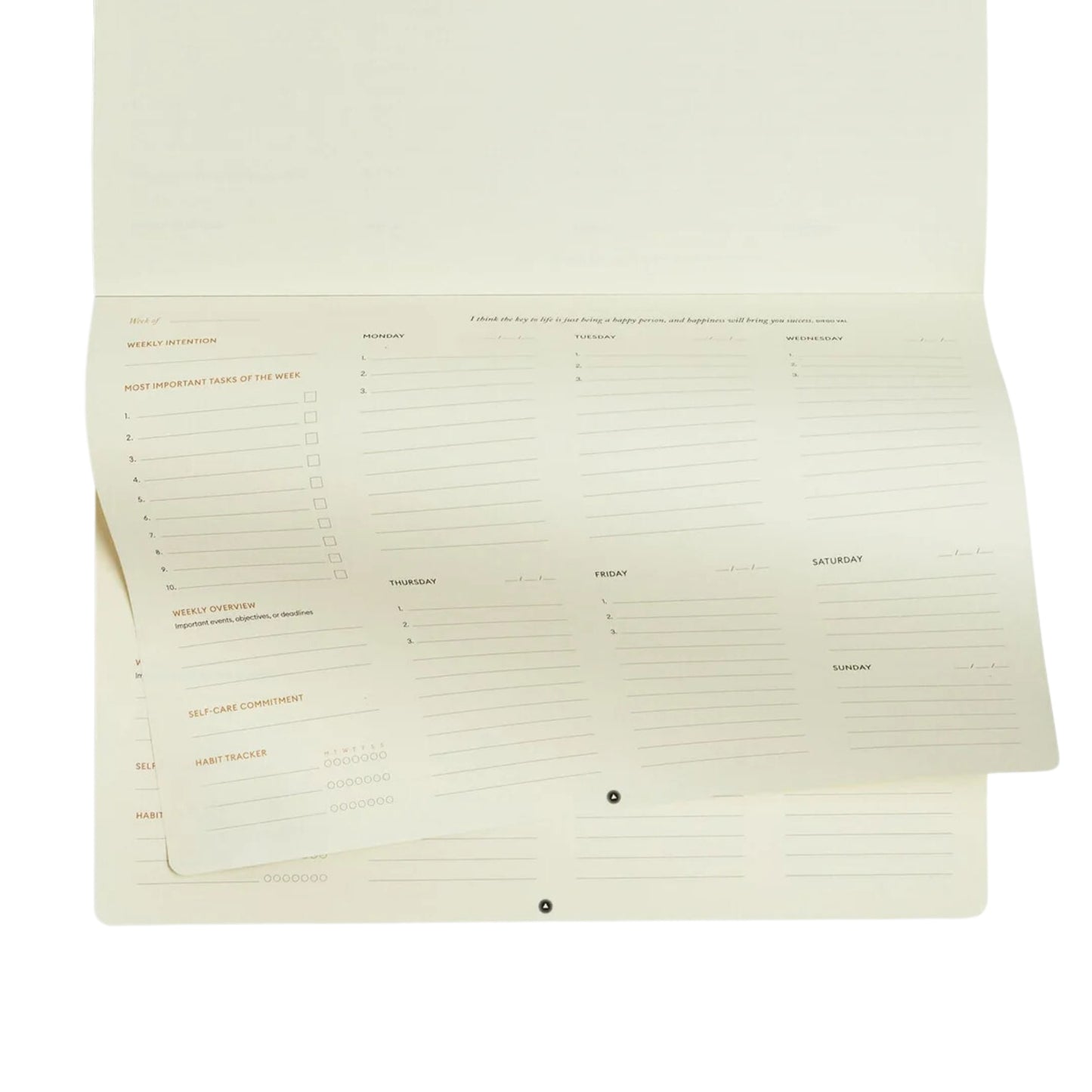 tearable Productivity week planner