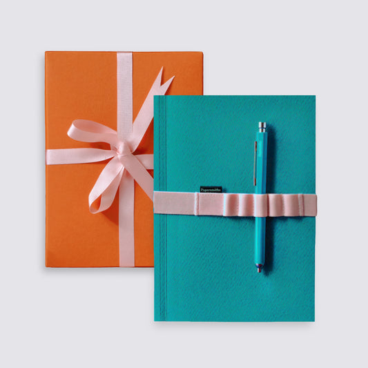 Teal and pink notebook set