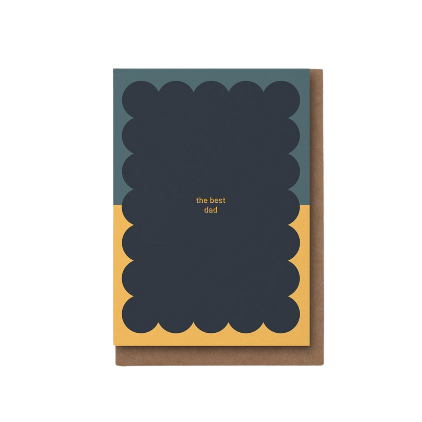 The best dad card foiled text with envelope