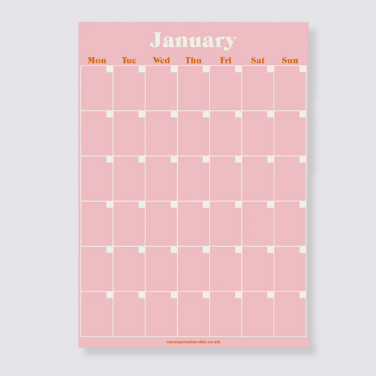 Monthly Undated A3 Wall Planner - 12 Pages - Pastels