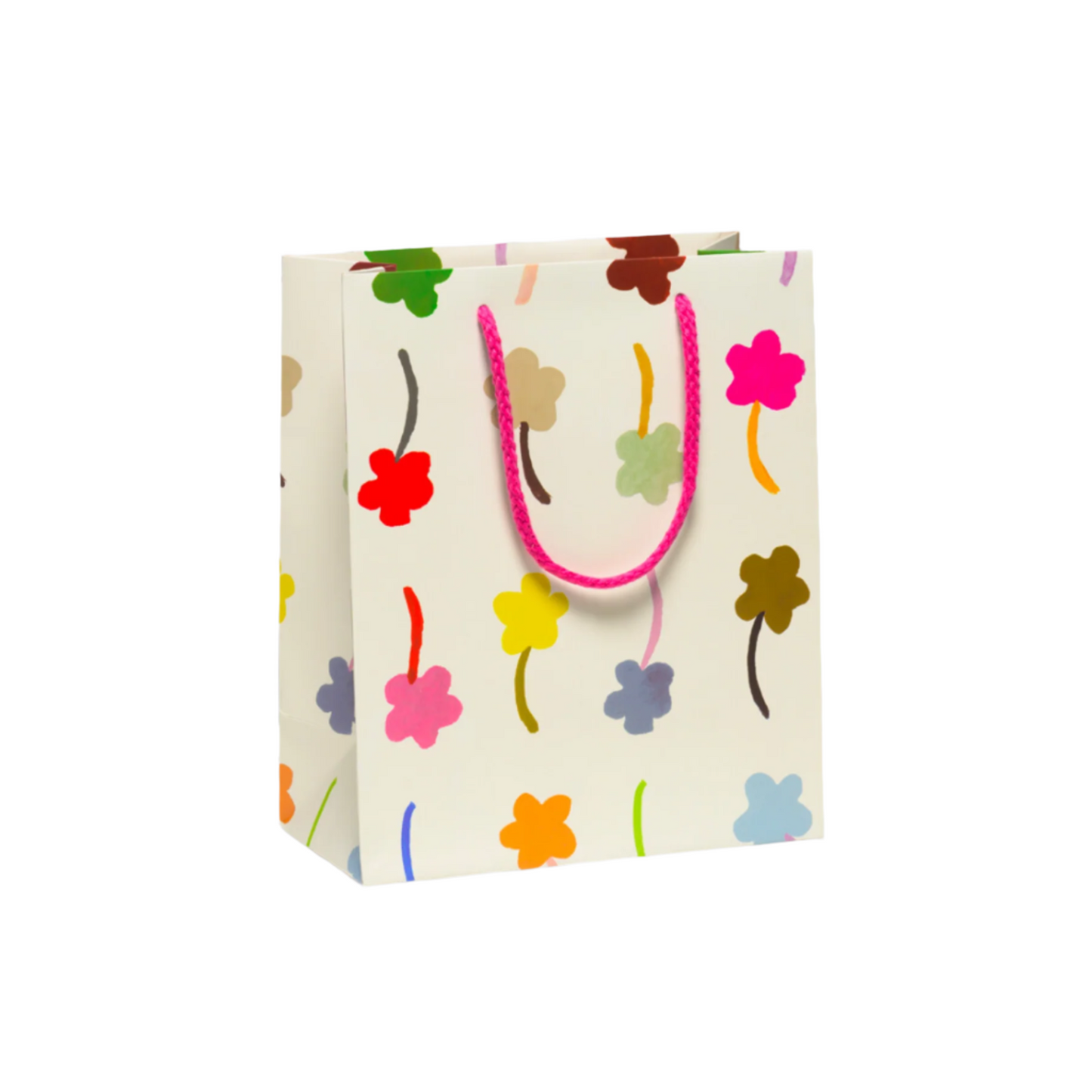 Bright illustrated flowers small gift bag