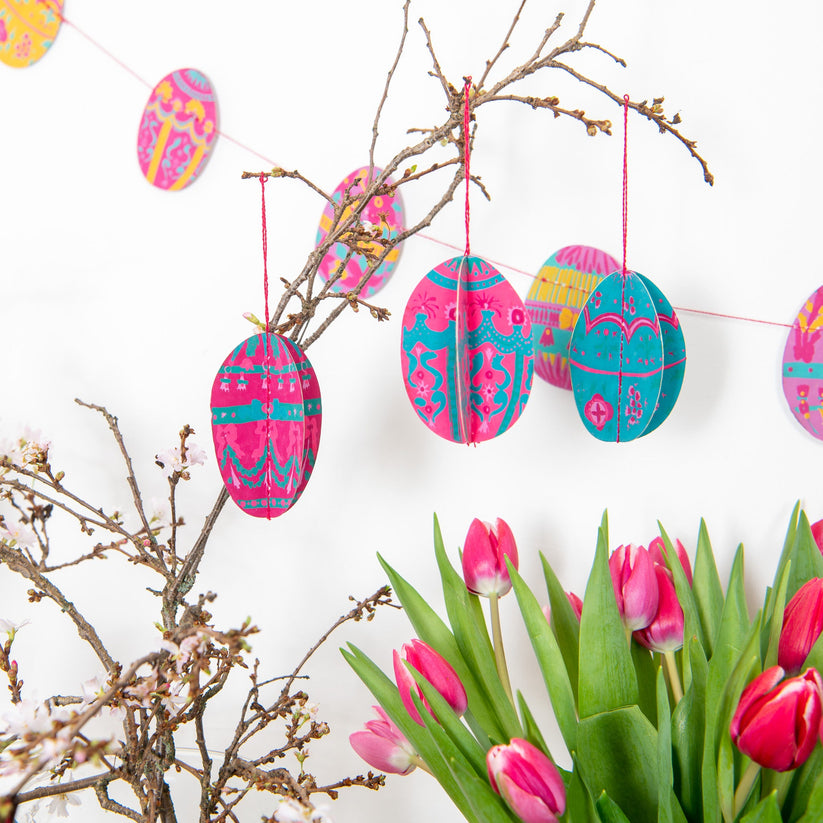 easter egg decorations on a tree