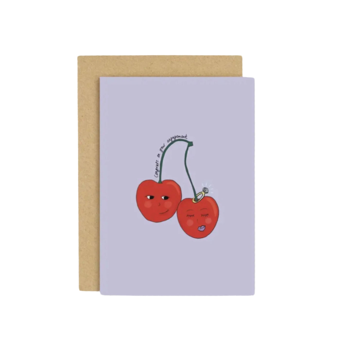 Cute Cherries Engagement Card