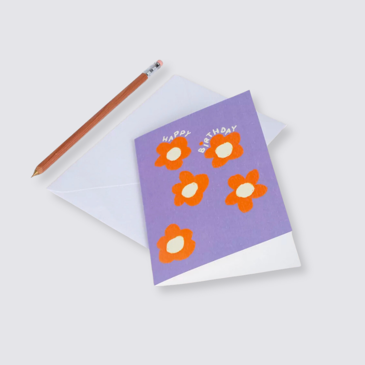 Birthday card with orange flowers