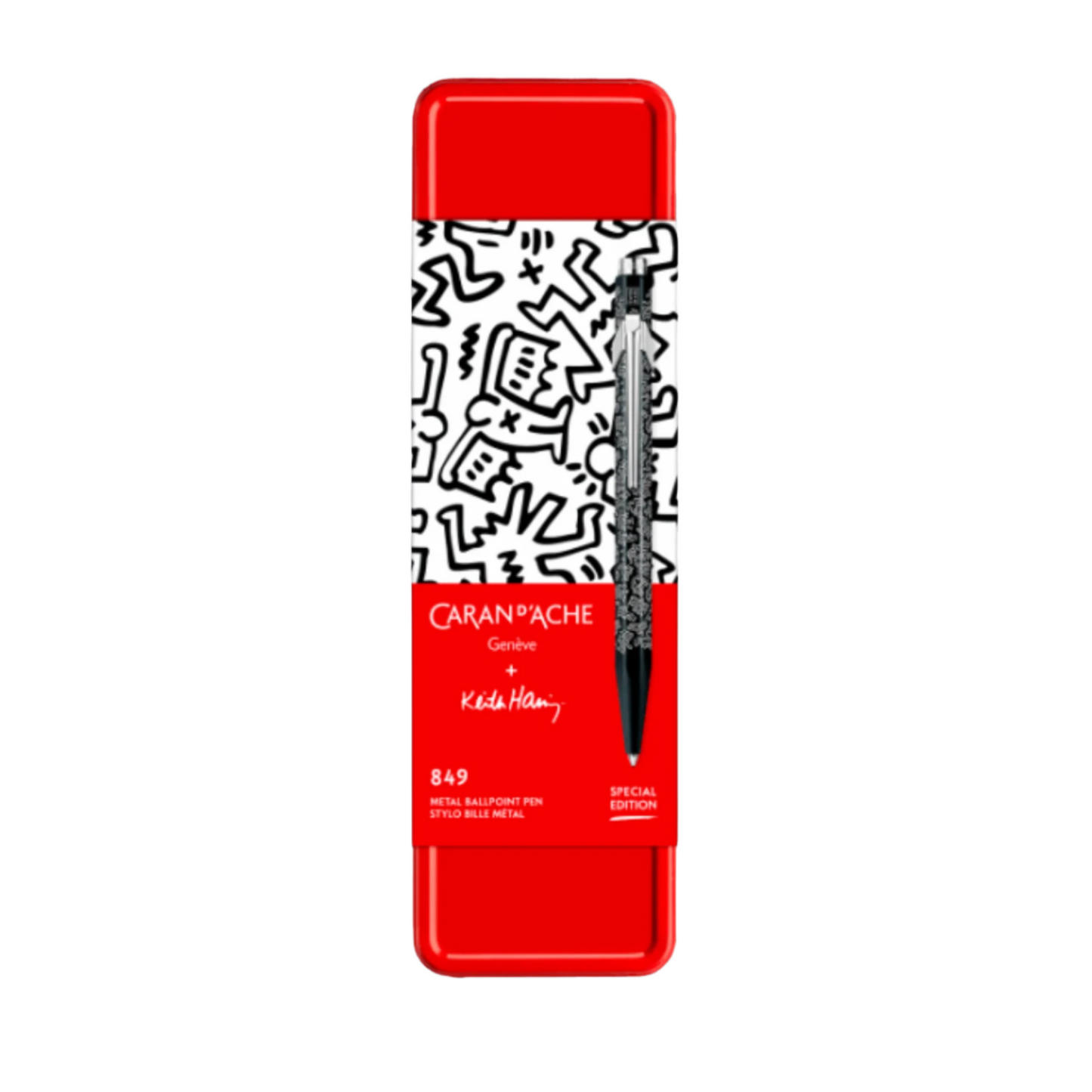 Keith Haring Print ballpoint pen in metal tin