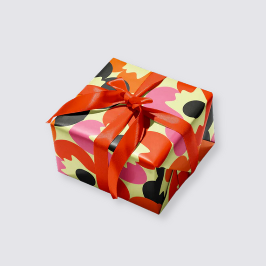 graphic orange gift wrap