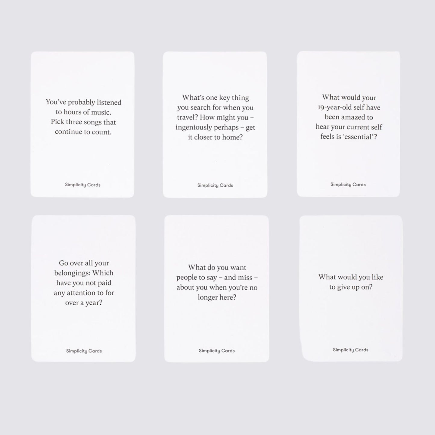 Simplicity Prompt Cards
