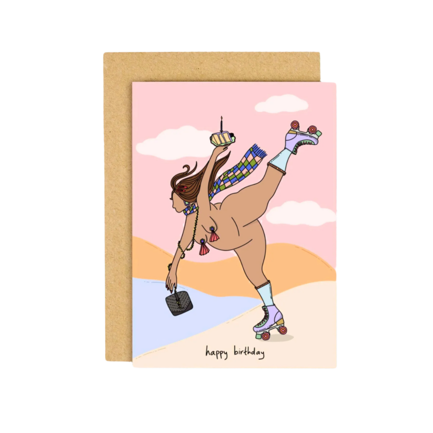 skater girl birthday card