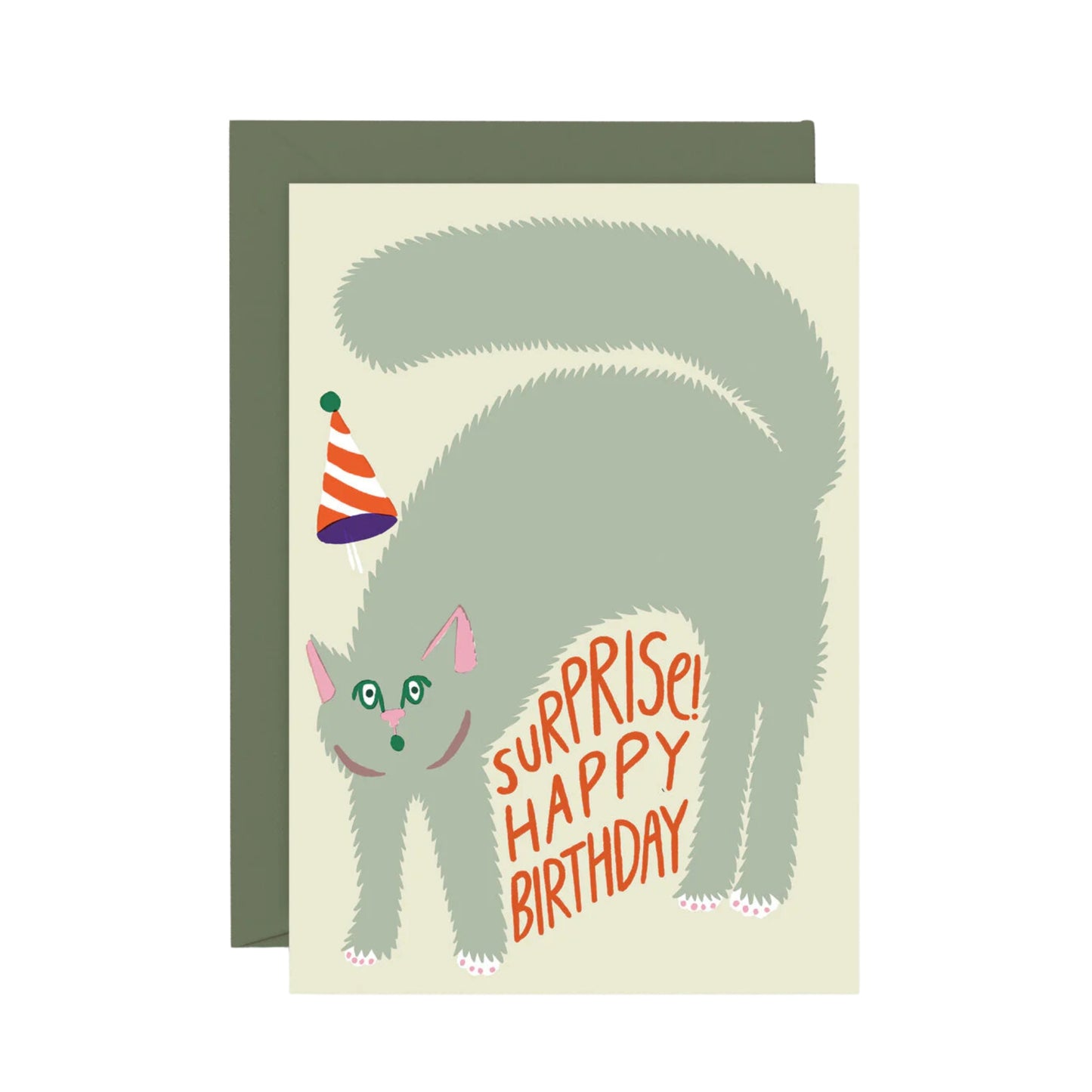 Surprise! Happy Birthday Cat Card