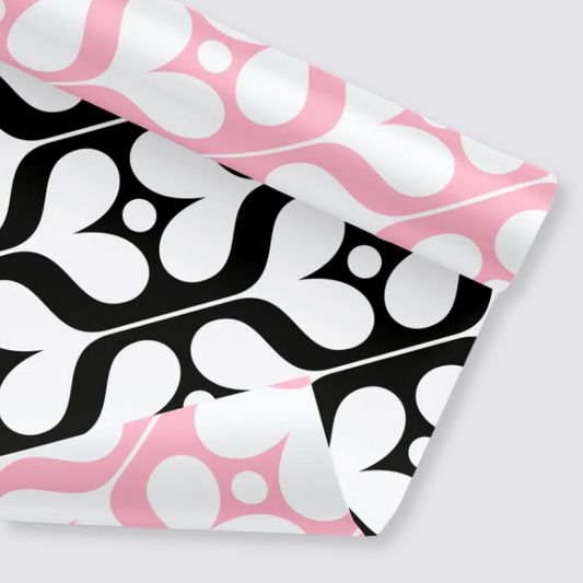 Sweetpea pink and black double sided gift wrap