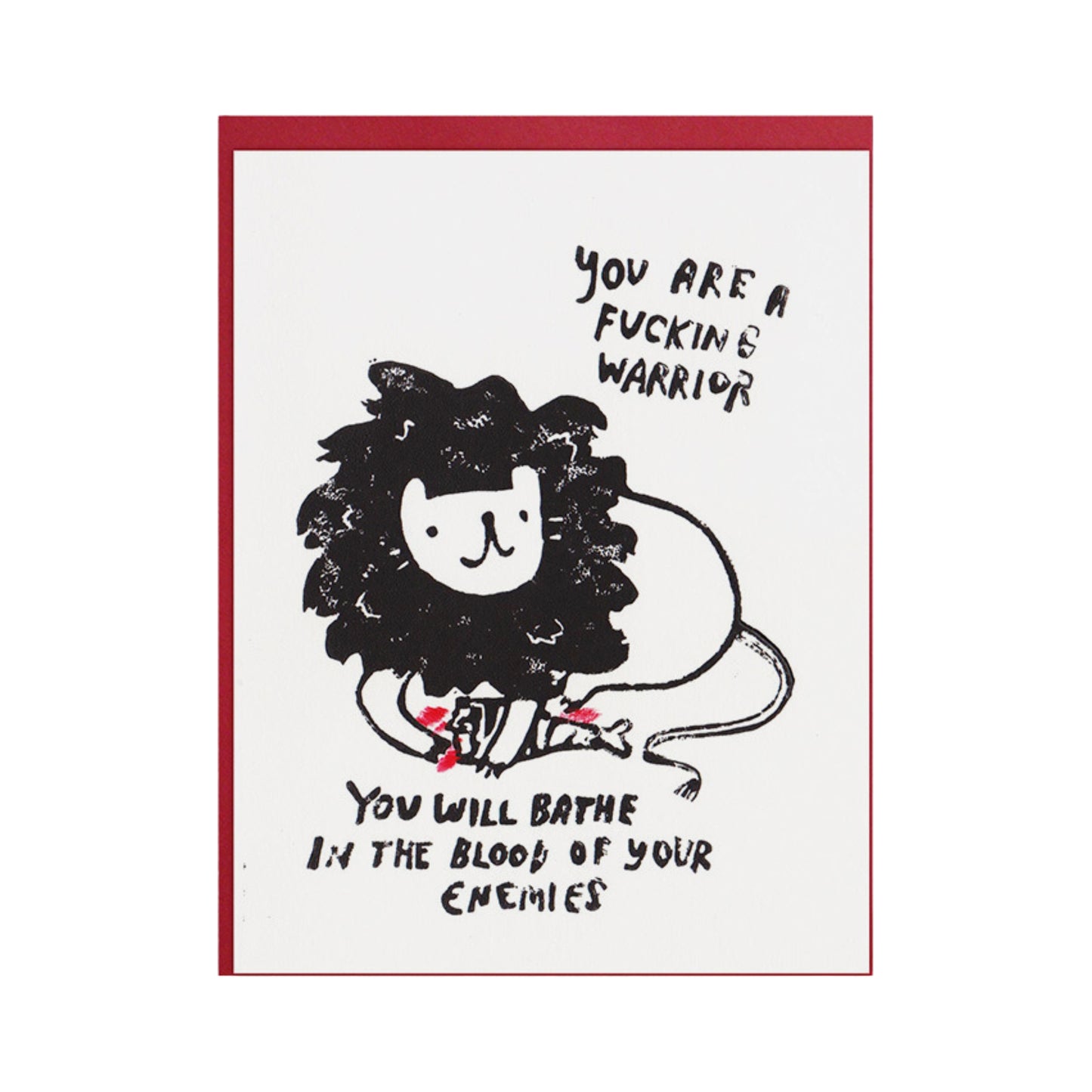funny greetings card you are a warrior