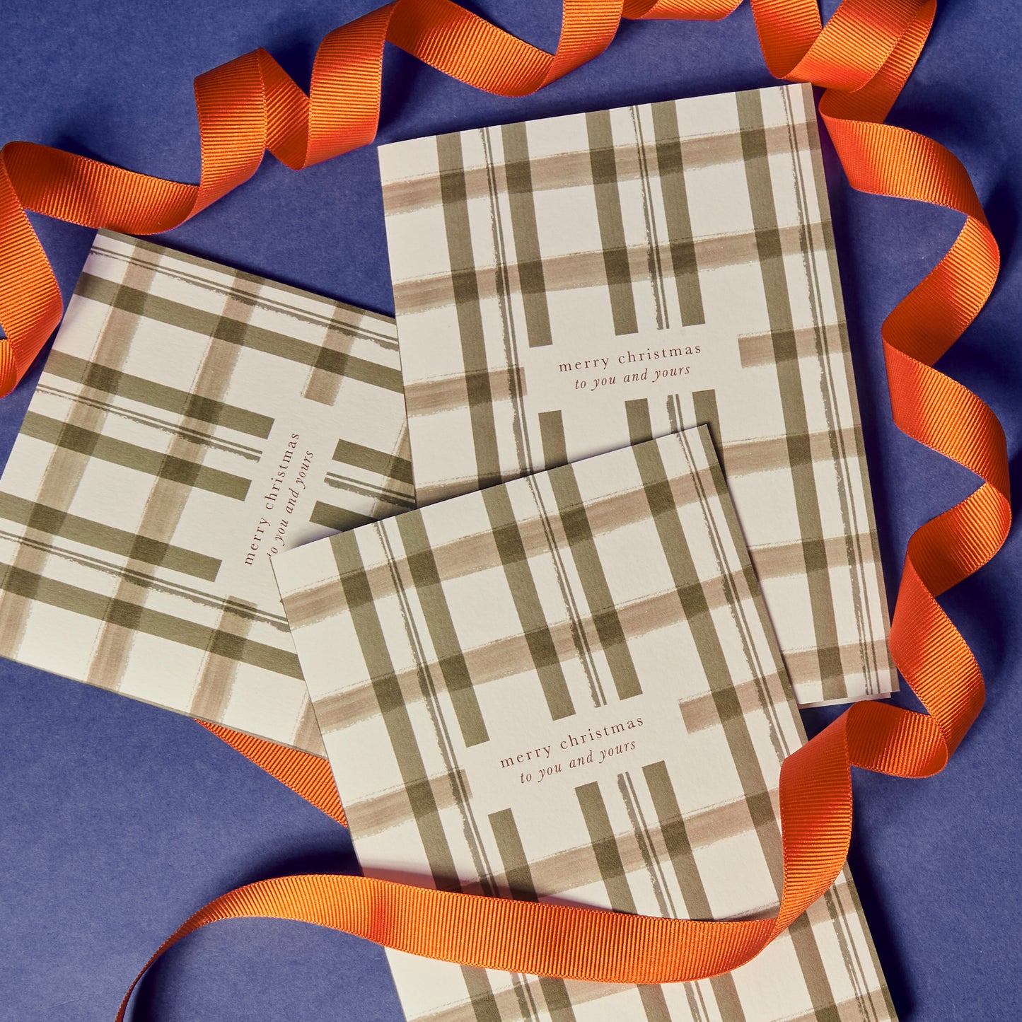 Green Check Merry Christmas Card