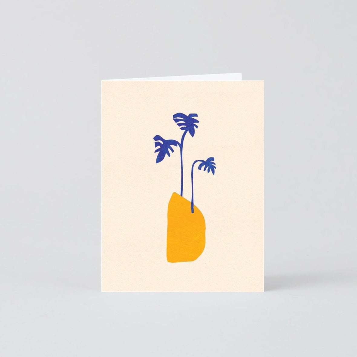 Card with Simple Blue flower Print