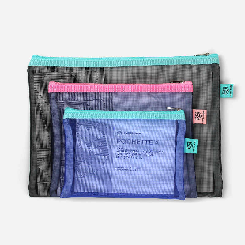 various sizes mesh pouch pencil case