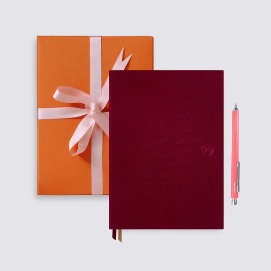 Mulberry Red Notebook & Primo Pen Duo - Ballpoint