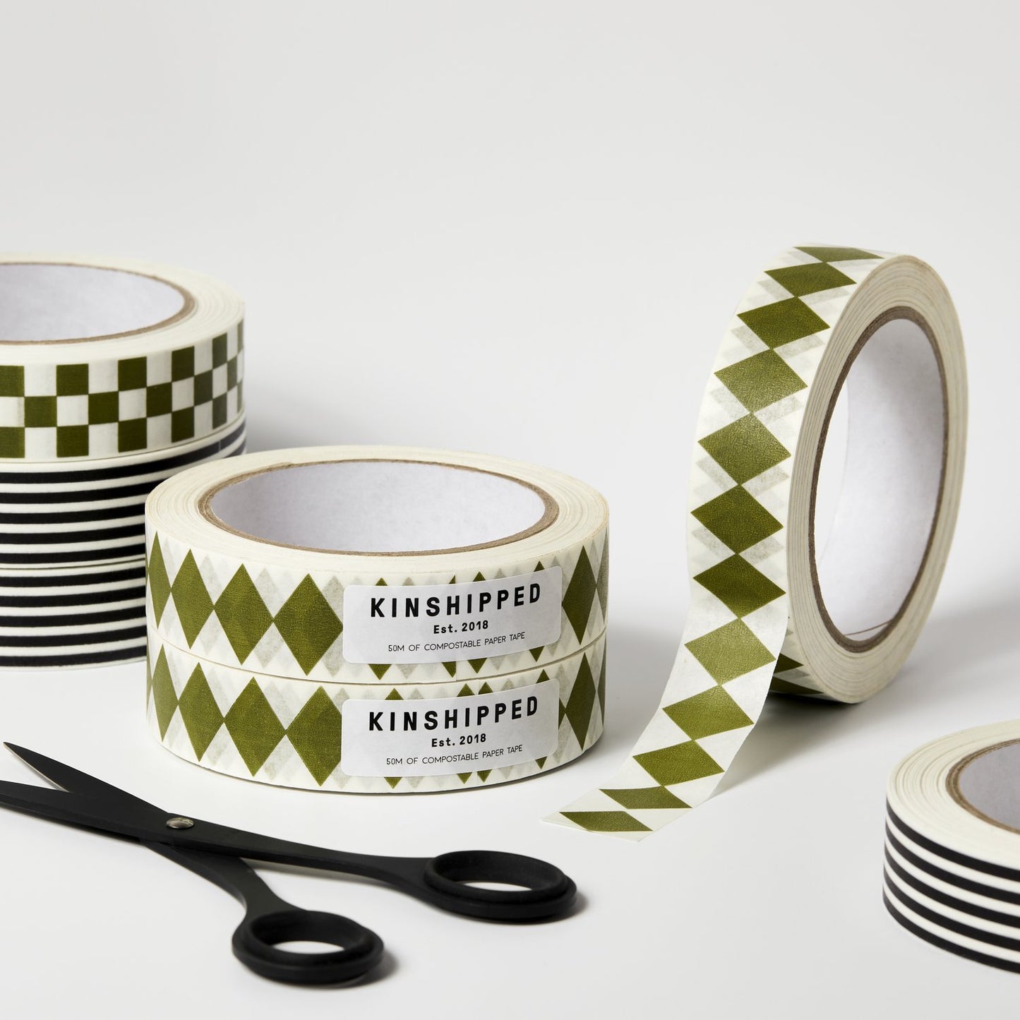 Green diamond paper tape