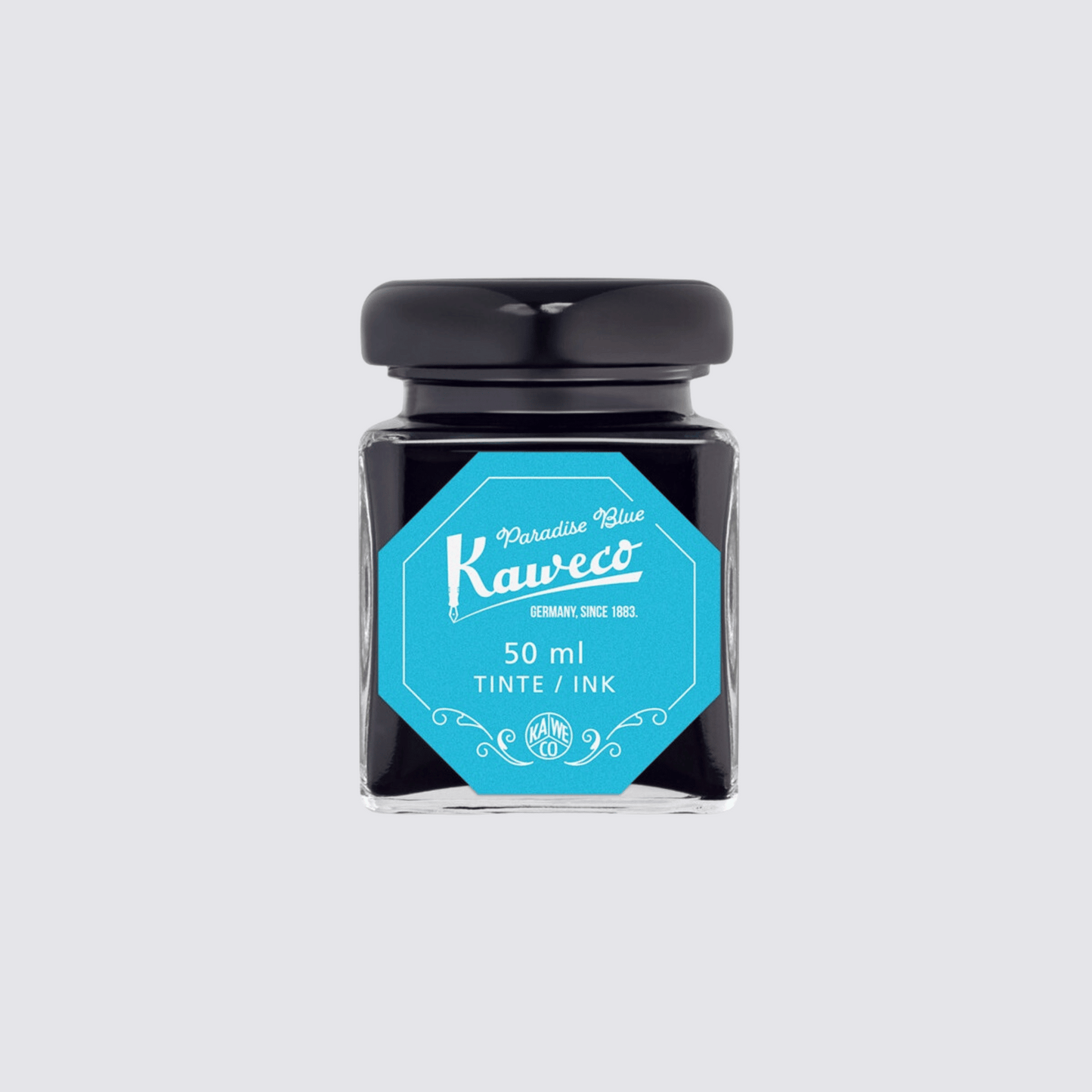 paradise blue ink bottle