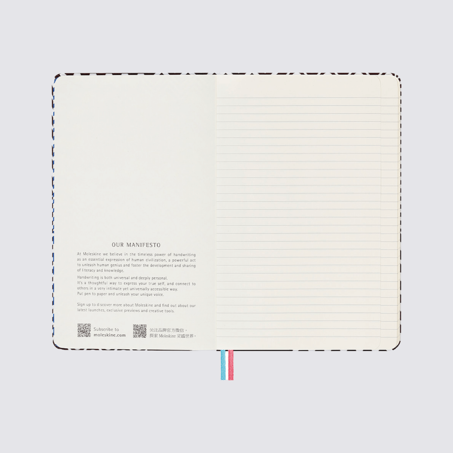 Missoni Hard Cover Ruled Notebook Black and White - Large