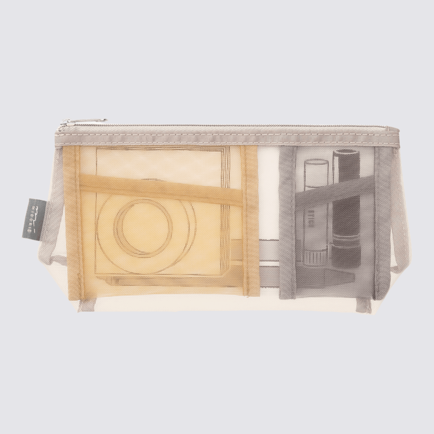 Mesh Pouch Pencil Case with Gusset  - Grey
