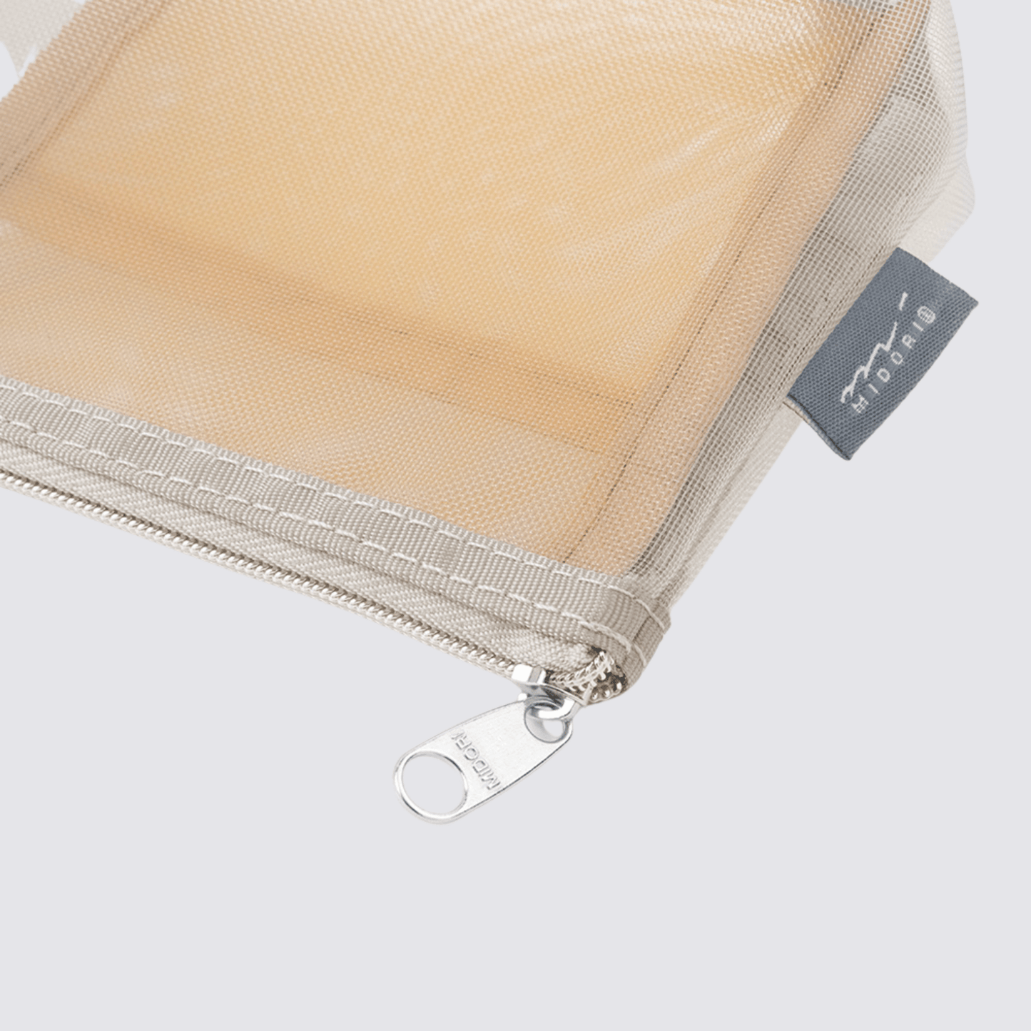 Mesh Pouch Pencil Case with Gusset - Grey