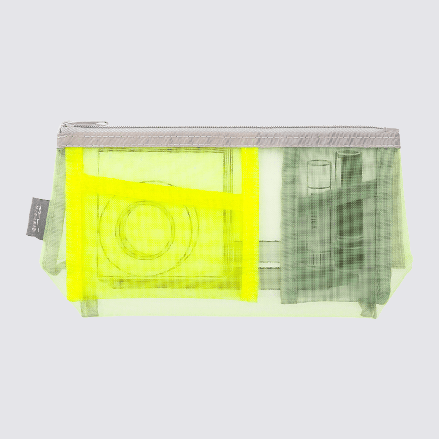 Mesh Pencil Case Neon Yellow