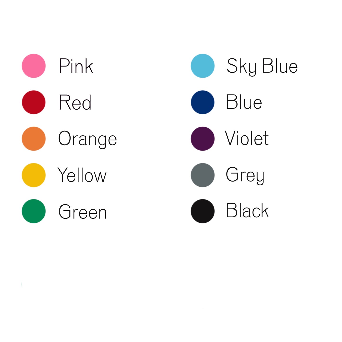 sign pen colour options