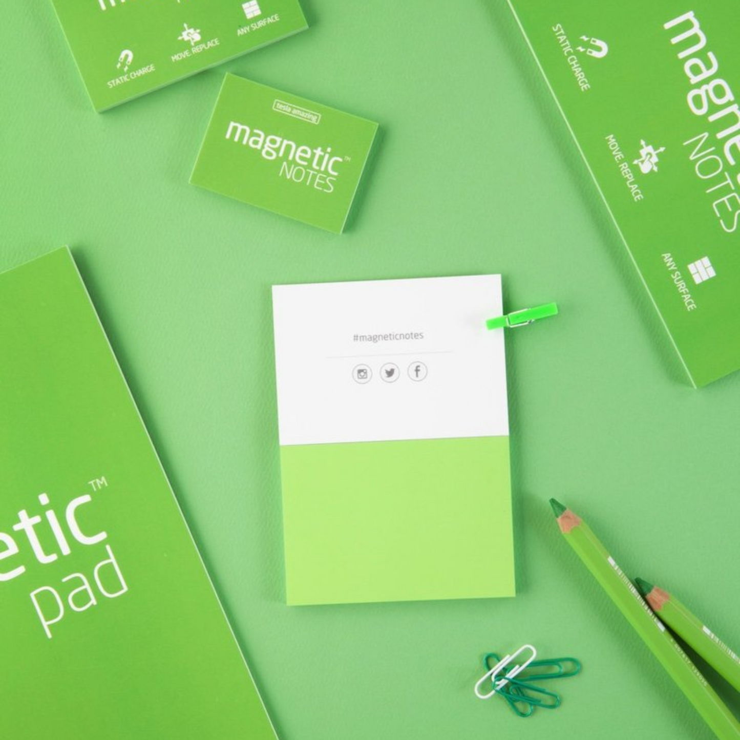 Magnetic Sticky Notes Green