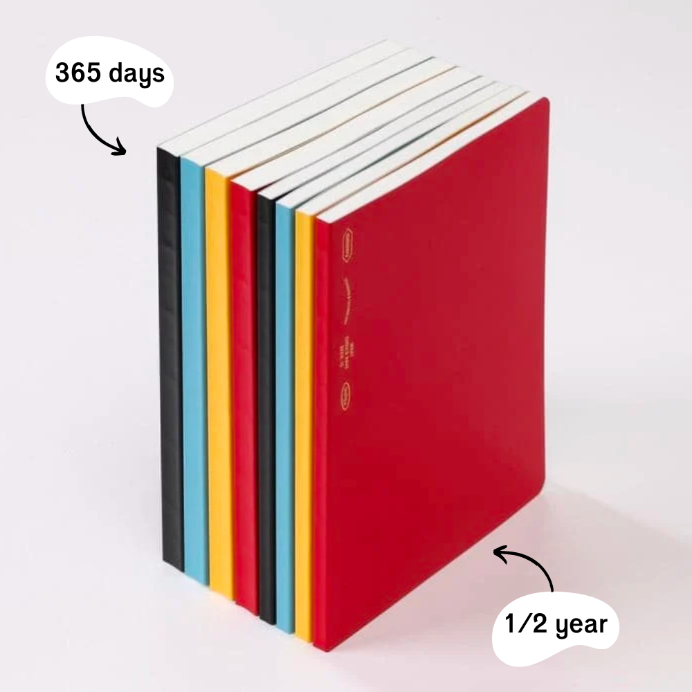coloured 365 days notebook