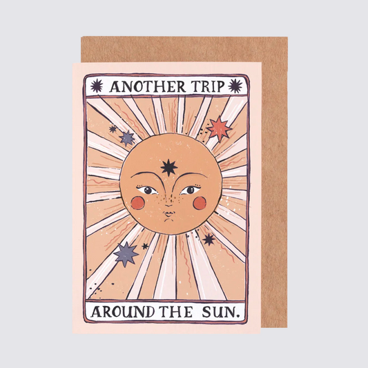 Tarot Sun Illustrated Birthday Card