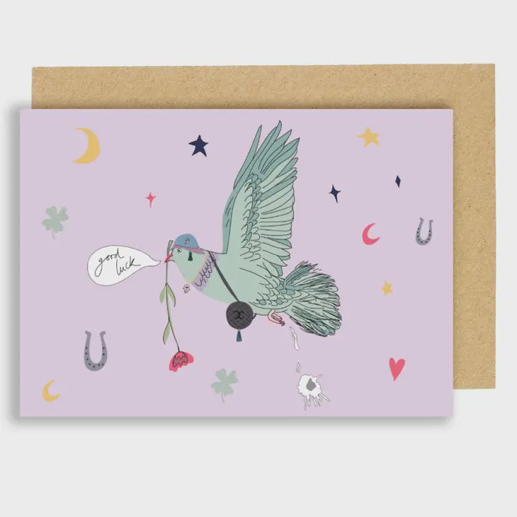 The Good Luck Pigeon Card