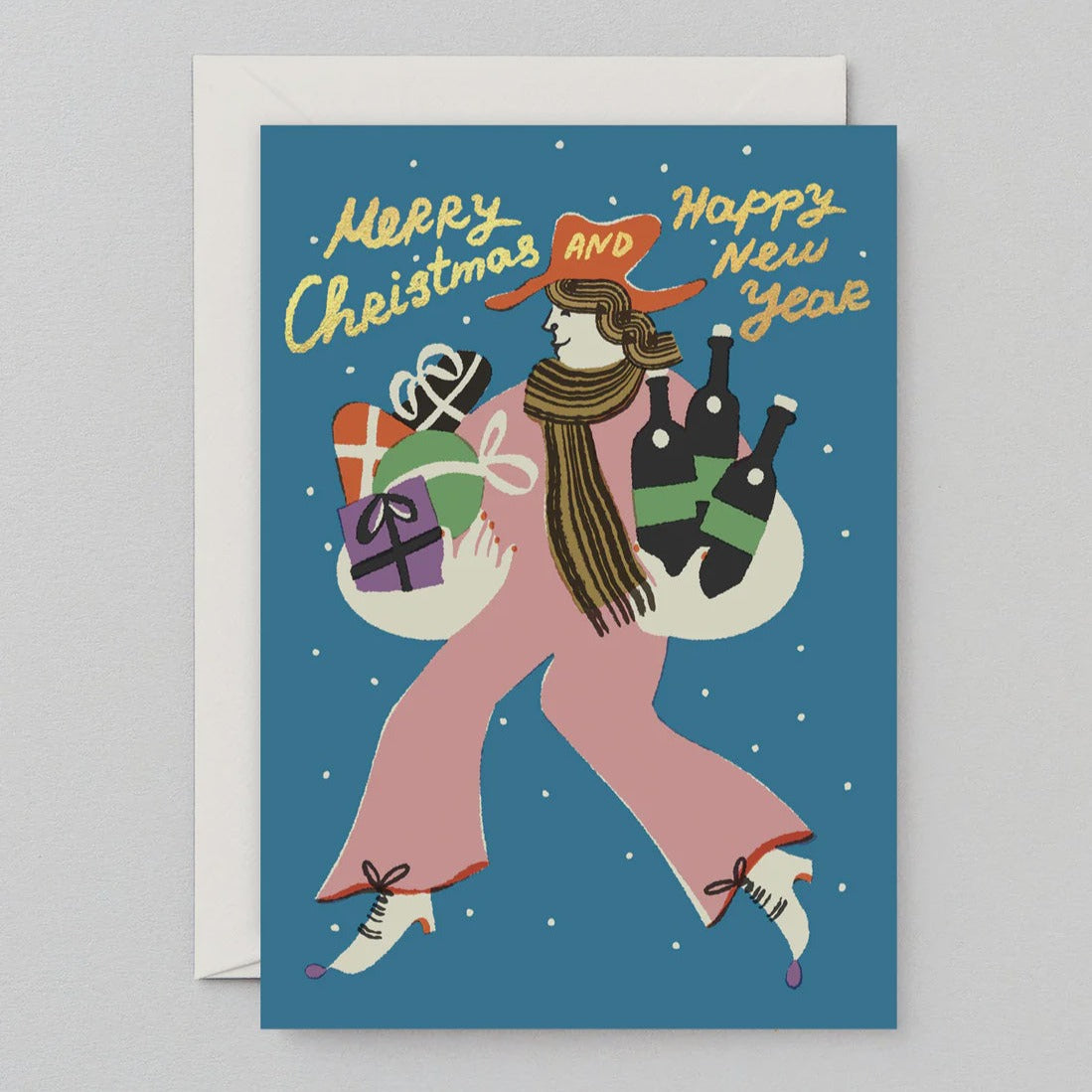 Merry Christmas and Happy New Year Greetings Card