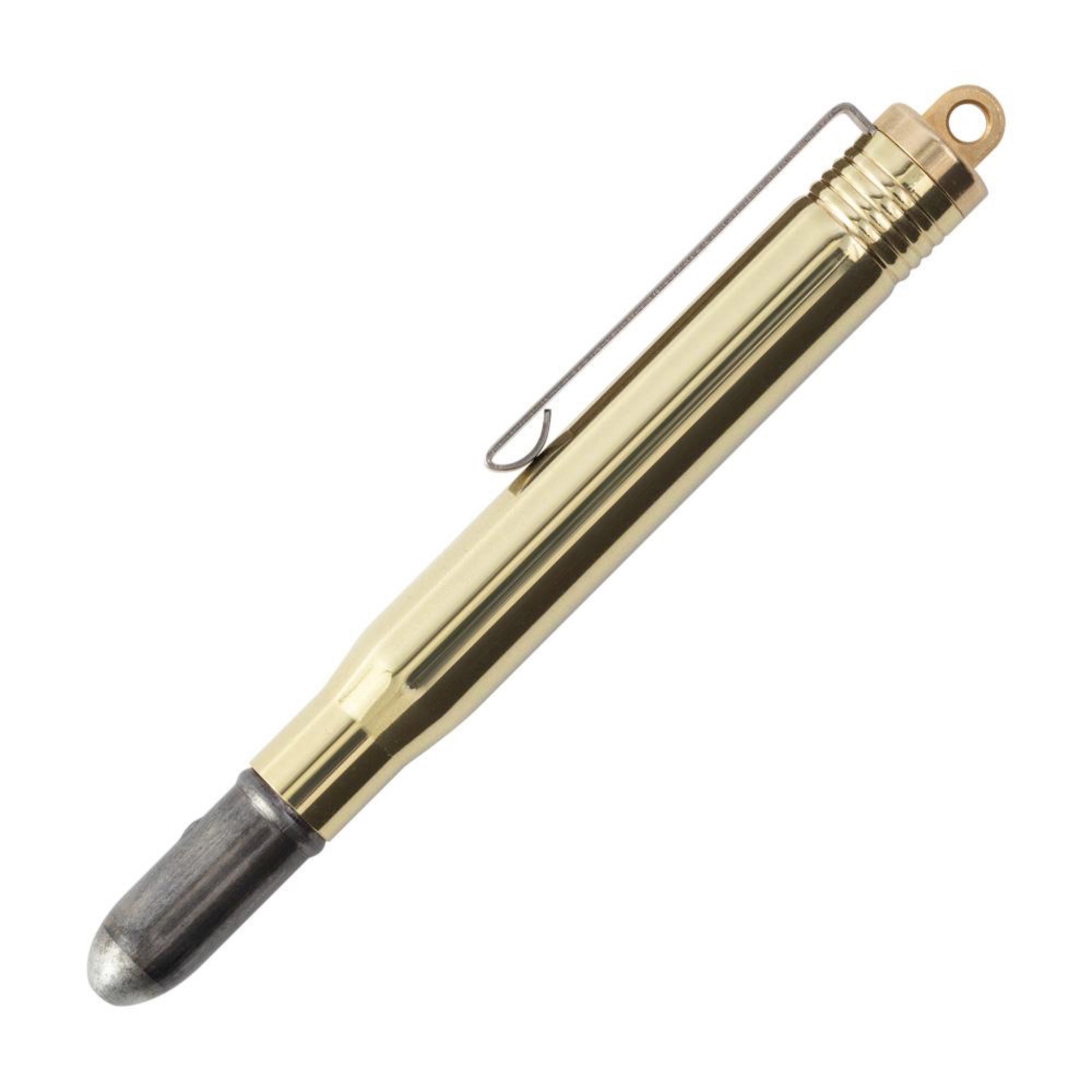 compact brass pen