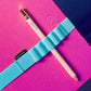 Fuchsia Notebook, Pen and Band Trio - Everyday Pen / Ruled Paper